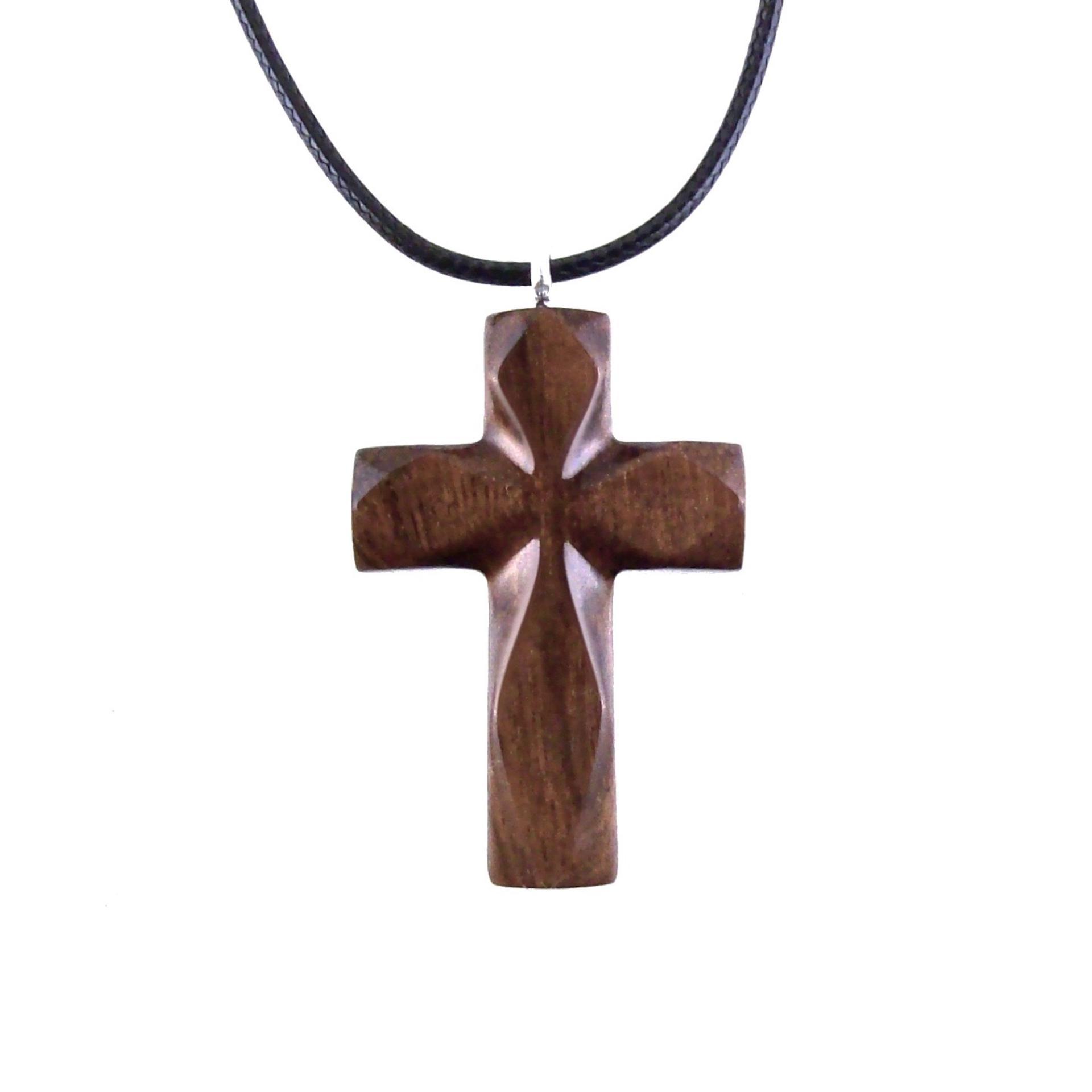 Handmade Wooden Cross Necklace for Men Women, Wood Cross Pendant, Hand Carved Christian Jewelry, One of a Kind Gift for Him Her