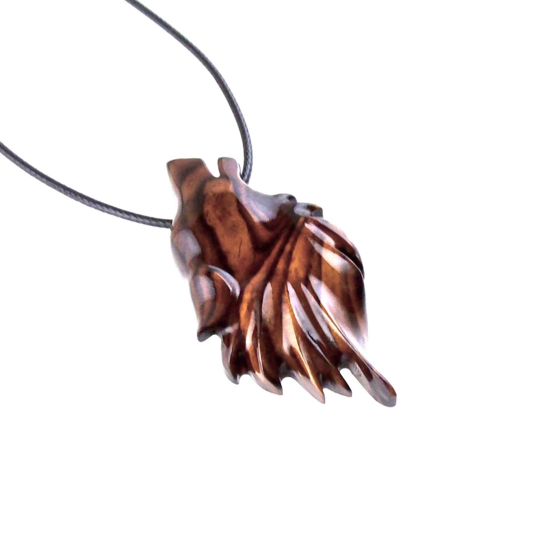 Carved Wolf Pendant, Wooden Wolf Necklace, Spirit Animal Totem, Handmade Wood Jewelry for Men or Women, One of a Kind Gift