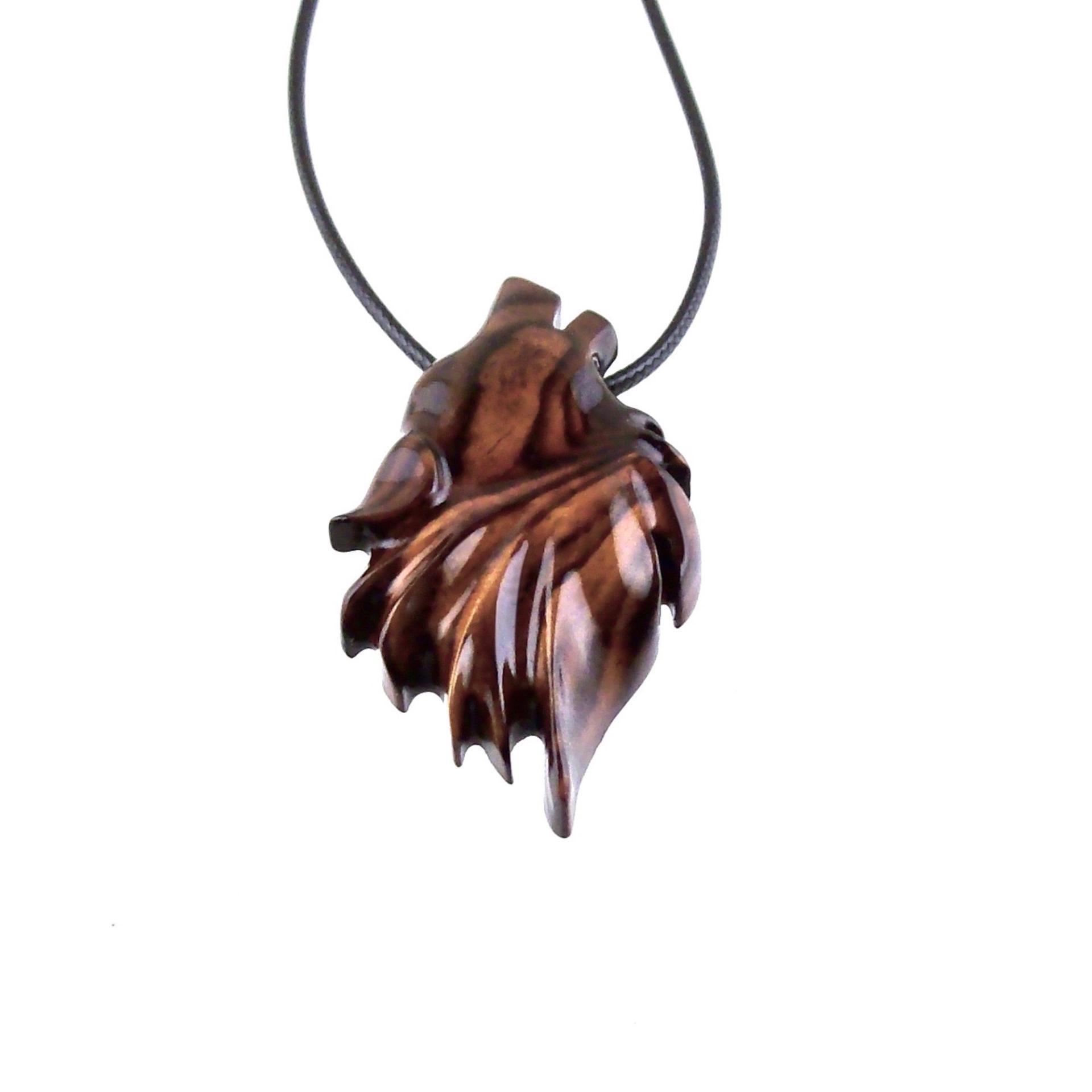 Carved Wolf Pendant, Wooden Wolf Necklace, Spirit Animal Totem, Handmade Wood Jewelry for Men or Women, One of a Kind Gift