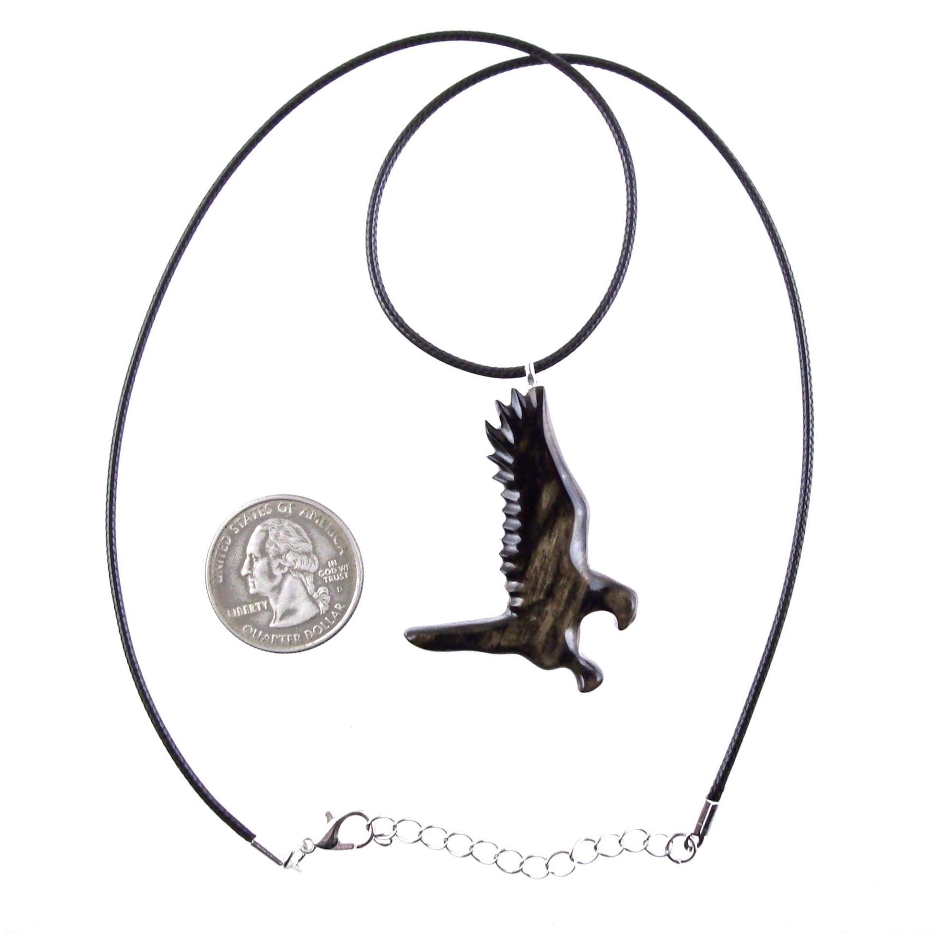 Hawk Necklace, Hand Carved Wooden Hawk Pendant for Men or Women, Wood Falcon Pendant, Totem Bird Jewelry
