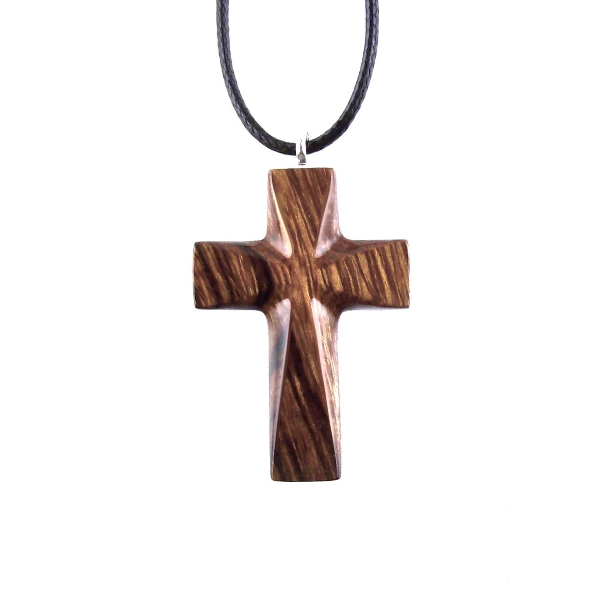 Handmade Wooden Cross Necklace, Hand Carved Wood Cross Pendant, Christian Jewelry for Men Women, Gift for Him or Her