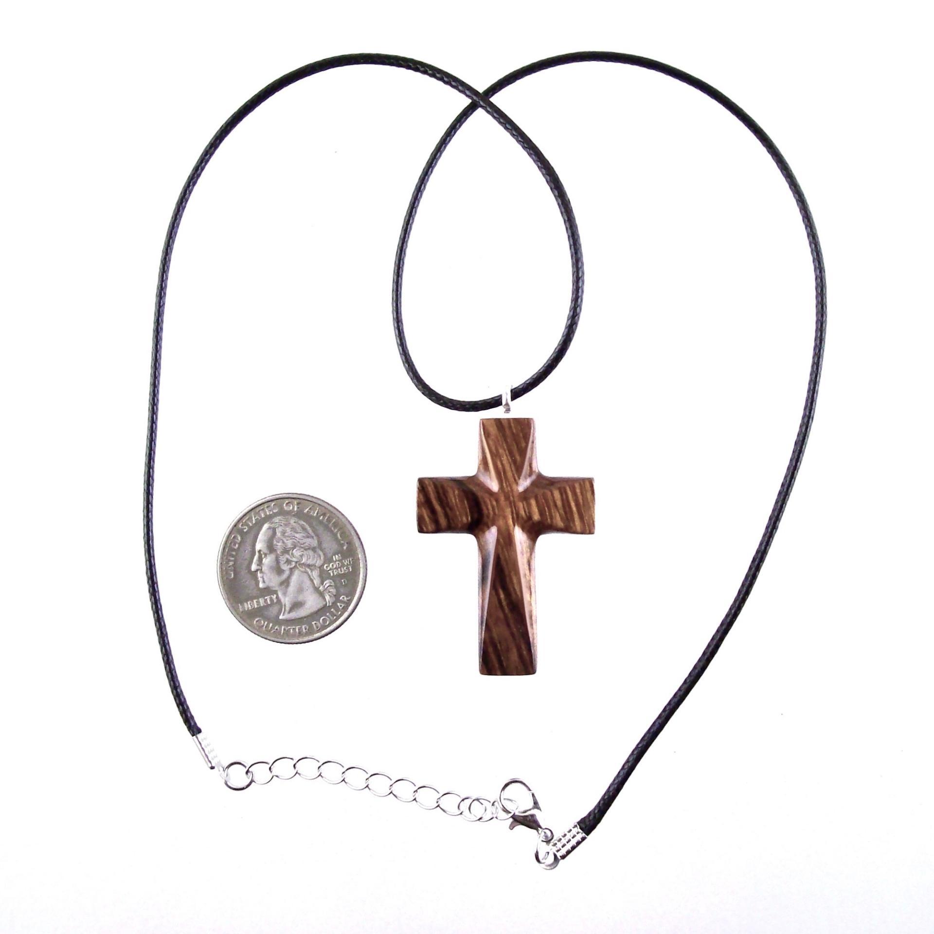 Handmade Wooden Cross Necklace, Hand Carved Wood Cross Pendant, Christian Jewelry for Men Women, Gift for Him or Her