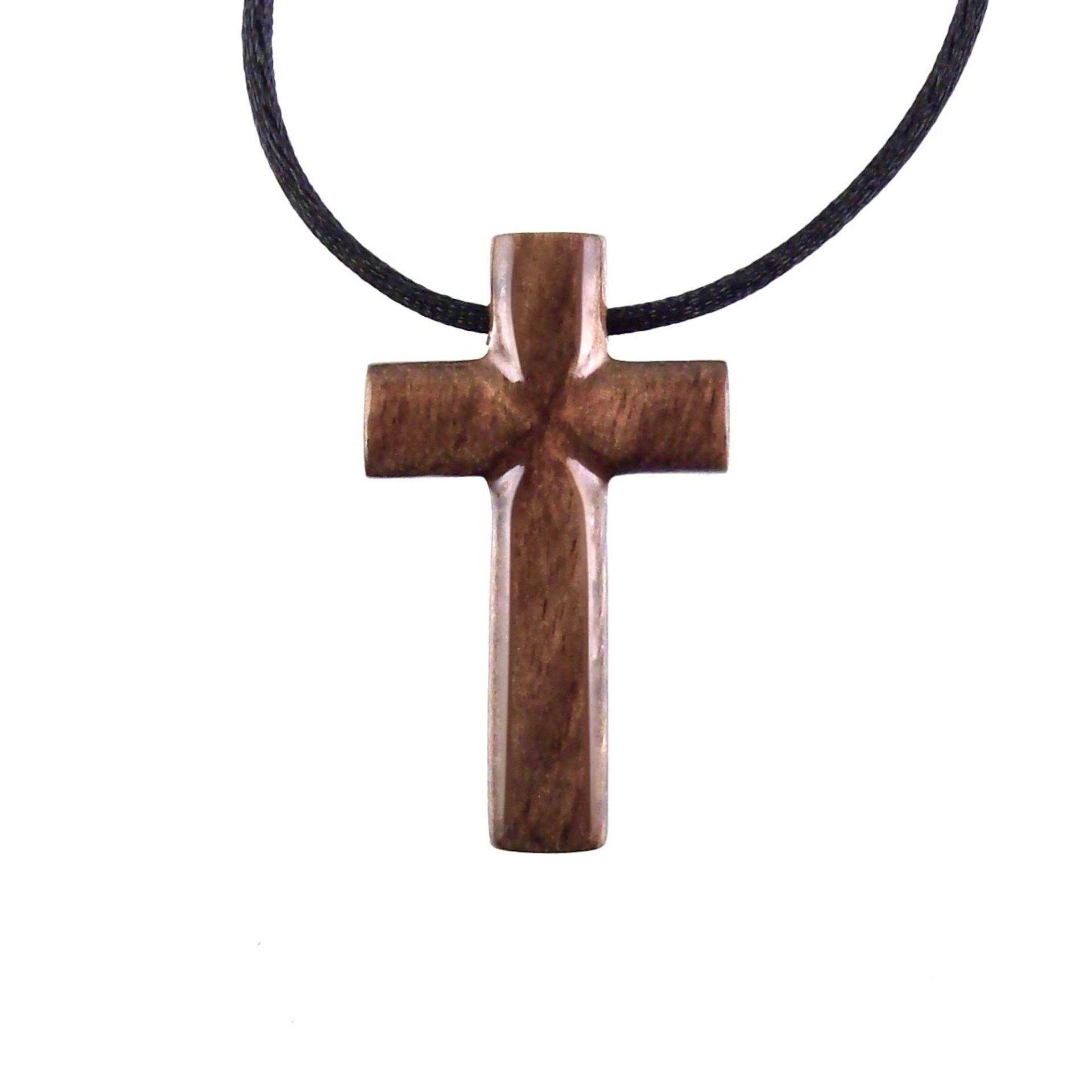 Wooden Cross Necklace, Hand Carved Cross Pendant, Mens Christian Wood Jewelry, One of a Kind Gift for Him