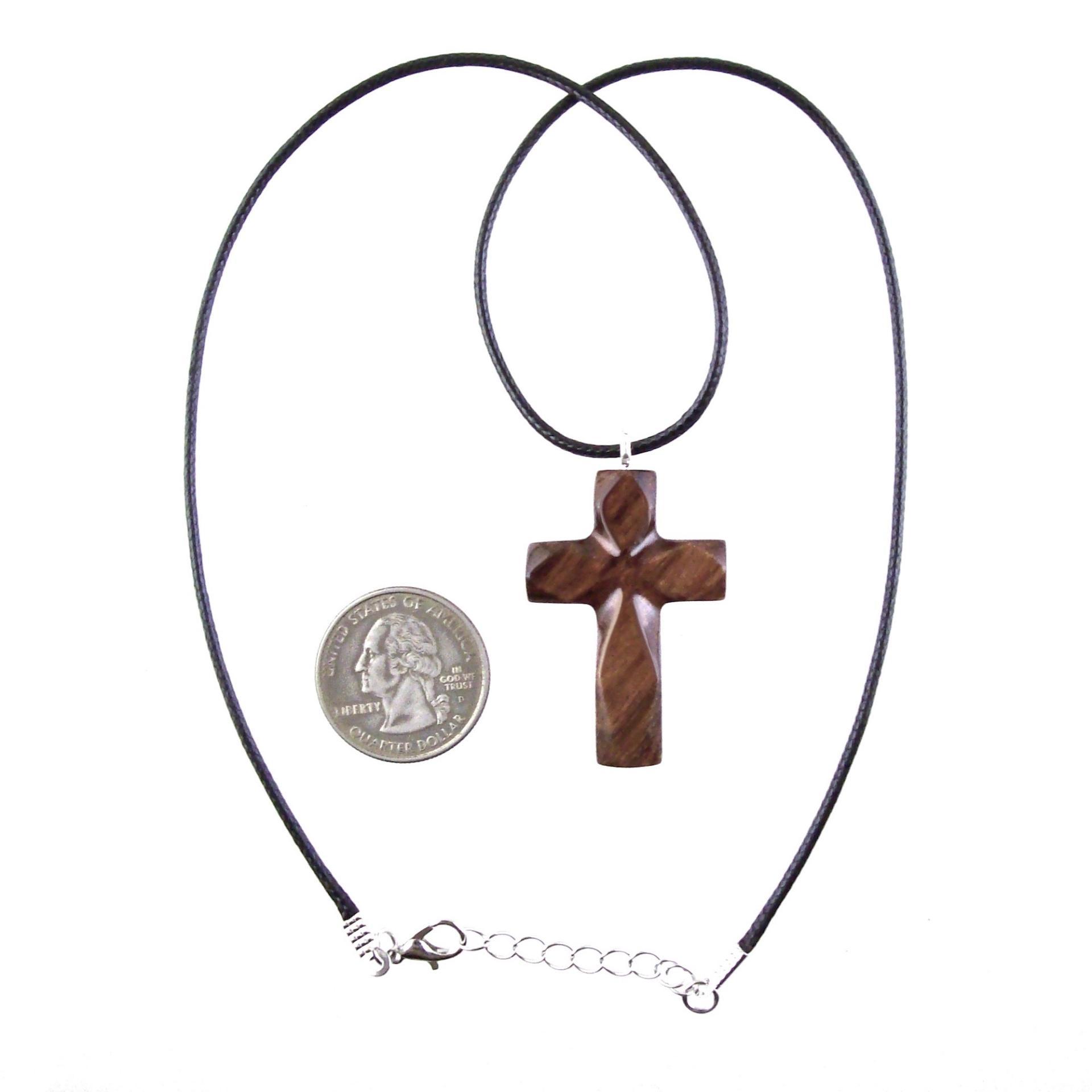 Handmade Wooden Cross Necklace for Men Women, Wood Cross Pendant, Hand Carved Christian Jewelry, One of a Kind Gift for Him Her