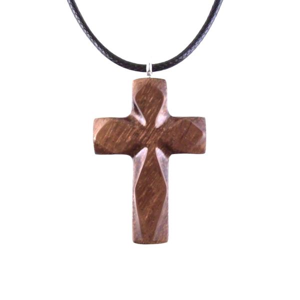 Handmade Wooden Cross Necklace for Men Women, Wood Cross Pendant, One of a Kind Hand Carved Christian Jewelry