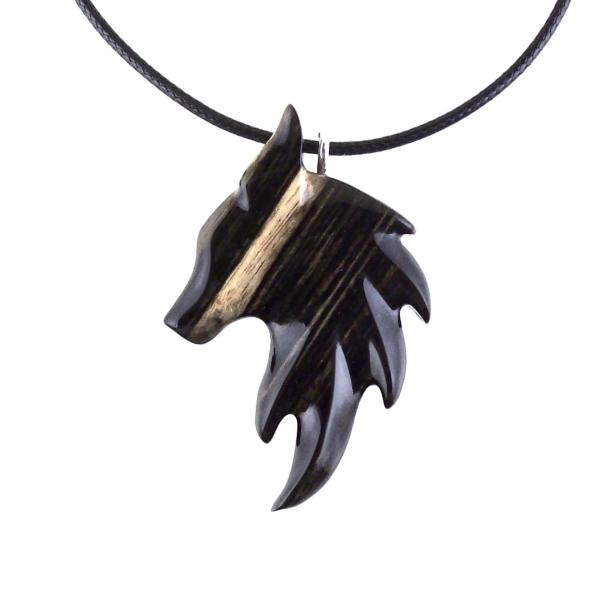 Hand Carved Fox Necklace for Men Women, Wooden Fox Pendant, Totem Spirit Animal Jewelry