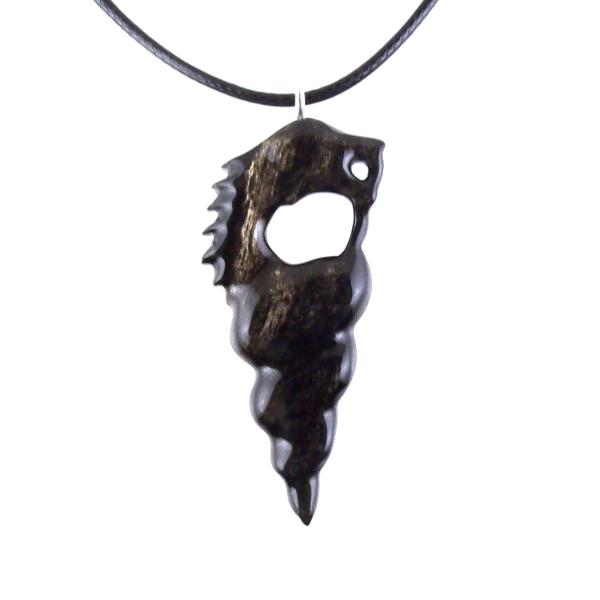 Hand Carved Wooden Nyami Nyami Pendant, Wood African Necklace, Good Luck Amulet