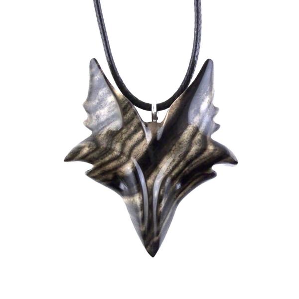 Celtic Fox Necklace, Hand Carved Wooden Fox Pendant for Men or Women, Totem Spirit Animal Gift for Him or Her, Wood Jewelry