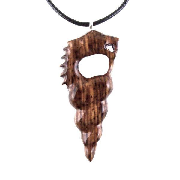 Nyami Nyami African Pendant, Hand Carved Tribal Necklace, Wood African Jewelry, Wooden Protection Amulet, Good Luck Charm