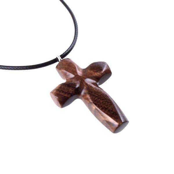 Handmade Wooden Cross Necklace for Men Women, Wood Cross Pendant, Hand Carved Christian Jewelry, One of a Kind Gift for Him Her