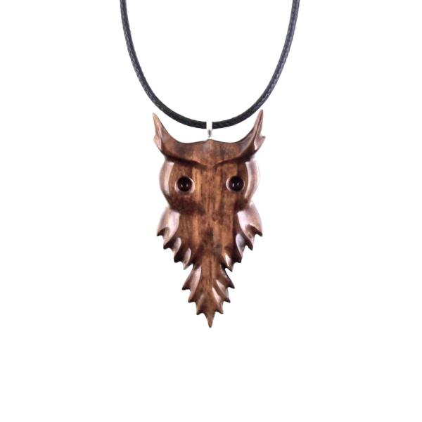 Owl Necklace, Wooden Owl Pendant, Hand Carved Bird Necklace, Wood Jewelry, Spirit Animal Totem One of a Kind Gift