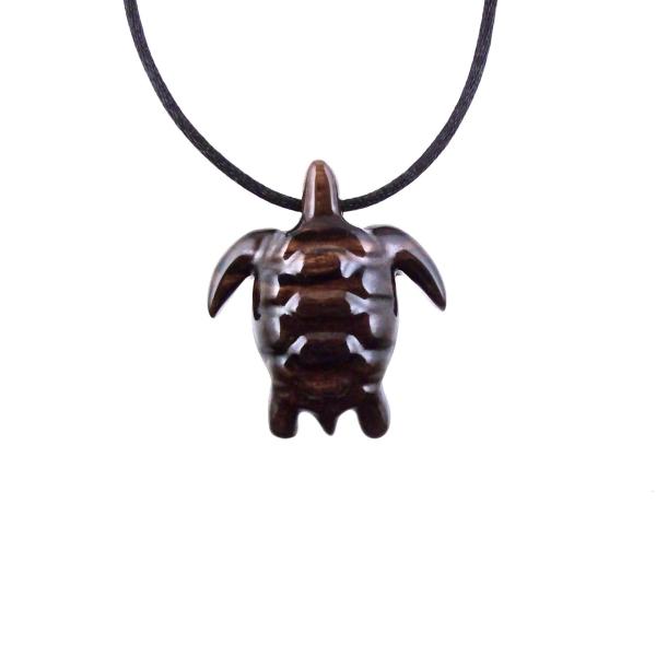 Sea Turtle Necklace, Hand Carved Wooden Turtle Pendant, Mens Wood Necklace, Nautical Jewelry, One of a Kind Gift for Him