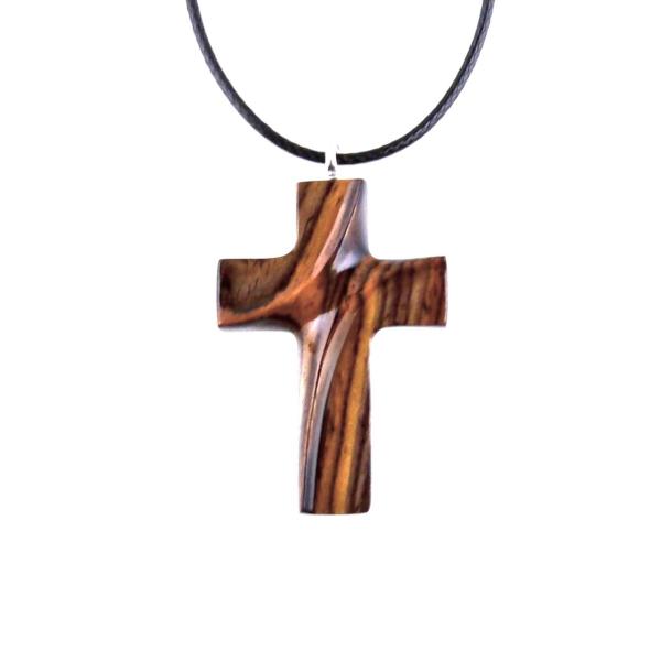 Wood Cross Necklace, Hand Carved Wooden Cross Pendant, Christian Jewelry for Men or Women, One of a Kind Gift for Her Him