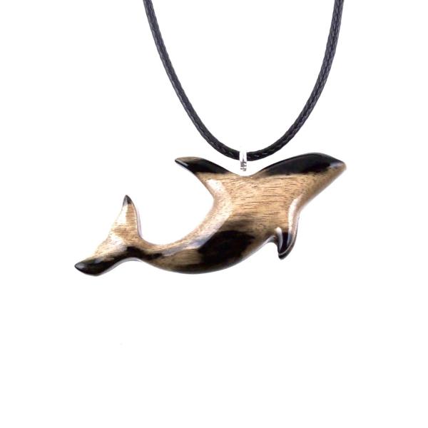 Hand Carved Orca Pendant, Wooden Killer Whale Necklace for Men or Women, Sea Animal, Nautical Beach Wood Jewelry