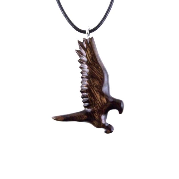 Hand Carved Hawk Pendant, Wooden Falcon Necklace, Wood Bird Necklace, Totem Jewelry for Men or Women, One of a Kind Gift for Him Her